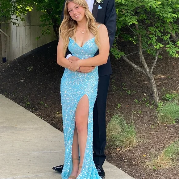 Sherri Hill | Dresses | Blue Sequin Sherri Hill Dress | Poshmark